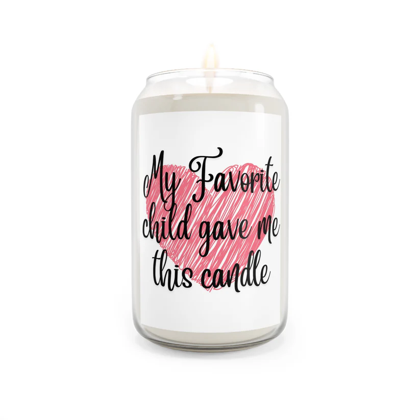 candle with favorite child saying for mothers day